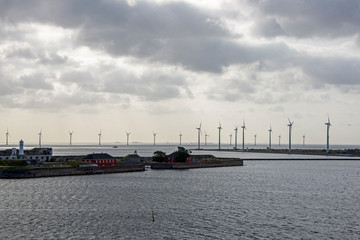  Wind turbines at harbour entrance