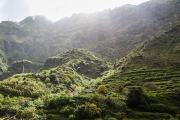 High rainfall mountains in Madeira in Portugal