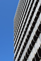 abstract facade of skyscraper against the sky