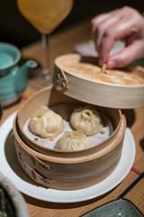 Obraz na płótnie Canvas Asian Style Steamed Dumplings, Dim Sum