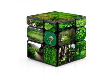 Environmental protection on the green cube 