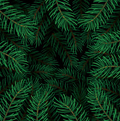 Detailed Christmas tree background with lush pine branches