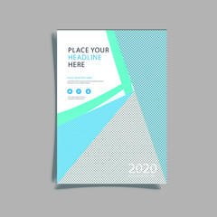Cover design template for annual report. Abstract modern vector illustration. Cover presentation on a4. Abstract presentation templates. Flyer text font. Ad flyer text. White a4 brochure cover design