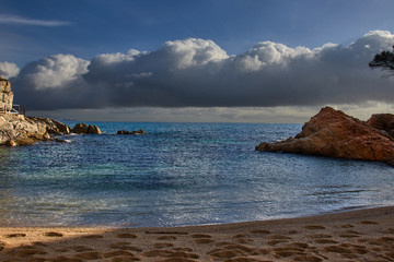  Rocky coast and sky with storm clouds