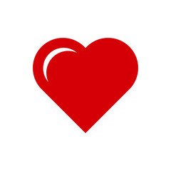 Heart icon. Red silhouette. Vector drawing. Isolated object on a white background. Isolate.
