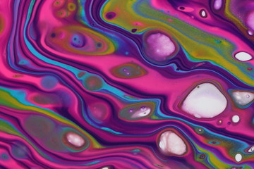 Colorful abstract acrylic painting in bold colors with gentle downward flowing movement.