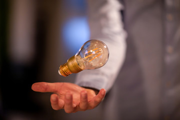 Human levitates a light bulb