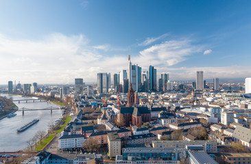 Naklejka na ściany i meble Frankfurt Skyline am Tag