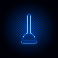 fork spoon neon icon. Blue neon vector icon