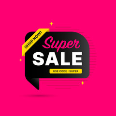 Fototapeta premium Super deal Sale banner template design, Big sale special offer. end of season special offer banner. abstract promotion graphic element. vector illustration.