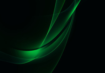 Abstract background waves. Black and green abstract background for business card or wallpaper