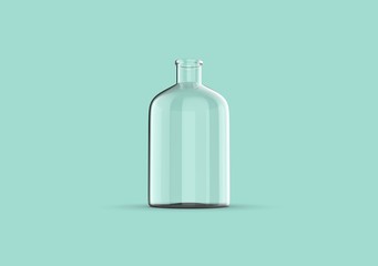 Decoration Bottle on Aqua Background, 3D Rendering