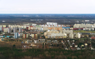 Fototapeta premium Aerial view of Lasnamae urban area in autumn. Tallinn, Estonia.