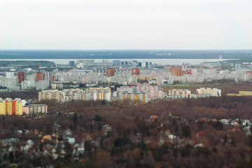 Aerial view of Lasnamae urban area in autumn. Tallinn, Estonia.