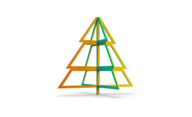 Decoration Christmas Tree 3D Rendering