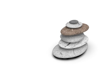 Fototapeta na wymiar Yoga Stone on Isolated White Background, 3D Rendering