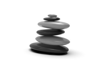 Yoga Stone on Isolated White Background, 3D Rendering
