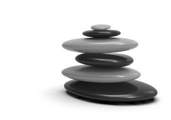 Yoga Stone on Isolated White Background, 3D Rendering