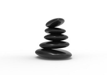 Yoga Stone on Isolated White Background, 3D Rendering
