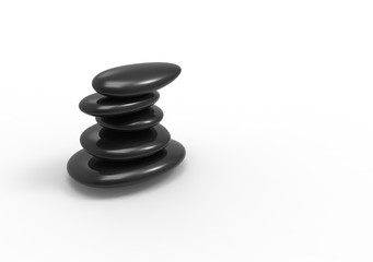 Yoga Stone on Isolated White Background, 3D Rendering