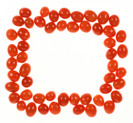 Ripe cherry tomatoes isolated on white 