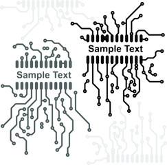 Obraz premium Pair of backgrounds in PCB-layout style with empty space for your text.