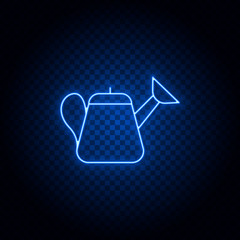 cleaning, water bottle neon icon. Blue neon vector icon