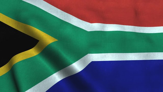 South Africa flag waving in the wind. National flag Republic South Africa (RSA)