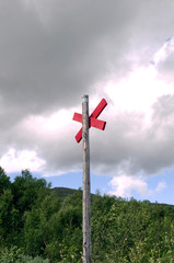 moutain cross in jämtland, railroad crossing sign, sweden, sverige, nacka, stockholm