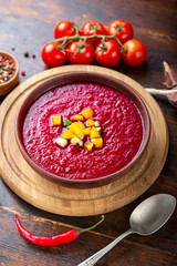 gazpacho soup in a plate
