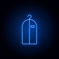 bag clothes neon icon. Blue neon vector icon