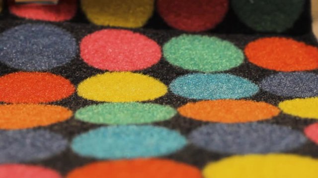 colored circles on the carpet .fuzzy structure pattern diversity