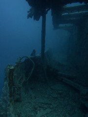 The deck of the wreck of SS Thistlegorm in the Red sea