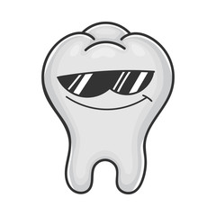 Cool sunglasses tooth cartoon