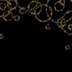 Gold Glitter Stars. Luxury Shiny Confetti.