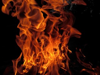 fire on black background