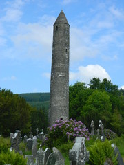Fototapeta na wymiar Round Tower, Glendalough, Ireland