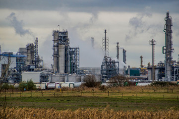 oil refinery and an industrial complex