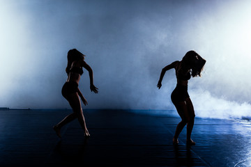 Artistic silhouette ballet group