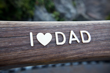 I love dad on the wood
