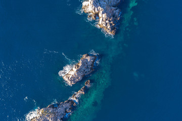 Vista cenital de mar Adriatico