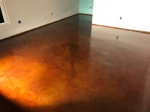 Brown Acid Stained Interior Concrete