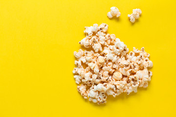 popcorn on Bright yellow isolated
