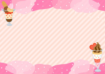 チョコレートパフェ　ピンク　フレーム