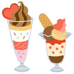 チョコレートとベリーのパフェ