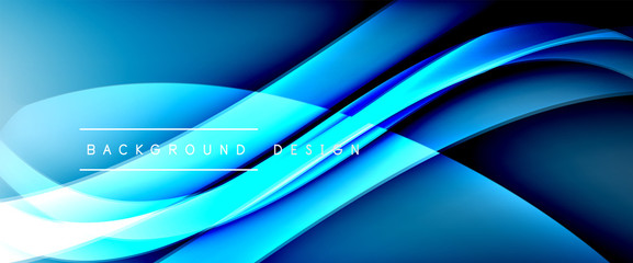 Dynamic trendy fluid color gradient abstract background with flowing wave lines. Vector Illustration