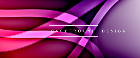 Dynamic trendy fluid color gradient abstract background with flowing wave lines. Vector Illustration