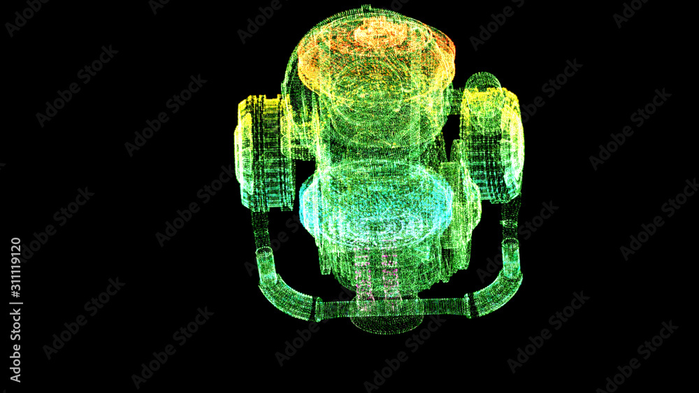 Aufkleber Futuristic user interface head up display Holographic electromagnetic mechanical system and digital data telemetry information display for digital background computer desktop display screen