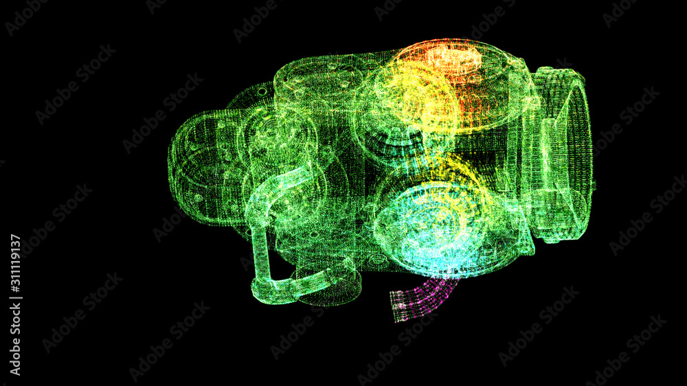 Aufkleber Futuristic user interface head up display Holographic electromagnetic mechanical system and digital data telemetry information display for digital background computer desktop display screen
