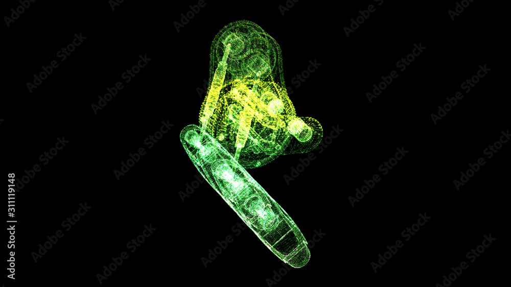 Fototapete Futuristic user interface head up display Holographic electromagnetic mechanical system and digital data telemetry information display for digital background computer desktop display screen